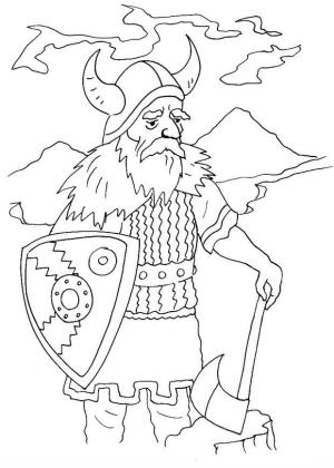 Vikingler boyama sayfası,  coloring page, Güzel manzara., 