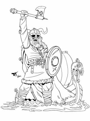 Vikingler boyama sayfası,  coloring page, Thor için., 