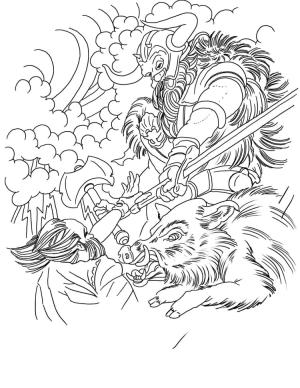 Vikingler boyama sayfası,  coloring page, Savaş, 