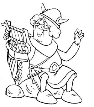 Vikingler boyama sayfası,  coloring page, Bir arpla., 