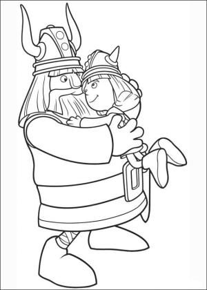 Vikingler boyama sayfası,  coloring page, Baba ve oğul., 