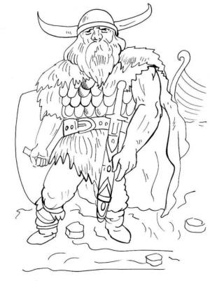 Vikingler boyama sayfası,  coloring page, Zırhlı., 