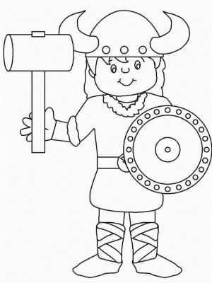 Vikingler boyama sayfası,  coloring page, Genç Viking, 