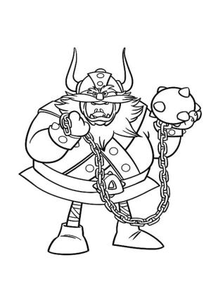 Vikingler boyama sayfası,  coloring page, Bir zincir üzerinde topuz, 