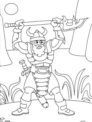 Vikingler boyama sayfası,  coloring page, Balta standı., 