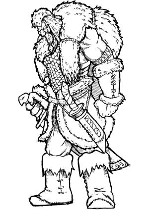 Vikingler boyama sayfası,  coloring page, Deneyimli savaşçı., 