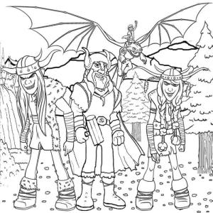 Vikingler boyama sayfası,  coloring page, Ejderhanın üzerinde., 