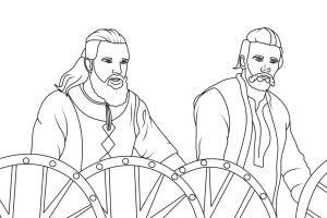 Vikingler boyama sayfası,  coloring page, Vikingler Olaf ve Harald boyama sayfası., 