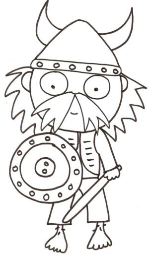 Vikingler boyama sayfası,  coloring page, Bıyıklı Viking’i renklendirin., 