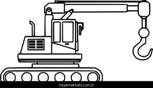 Vinç boyama sayfası – basit çizim, kolay boyama