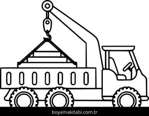 Vinç boyama sayfası – boyama etkinliği, çocuk aktivitesi