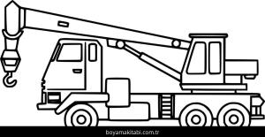 Vinç boyama sayfası – sevimli karakter, sanatsal çalışma