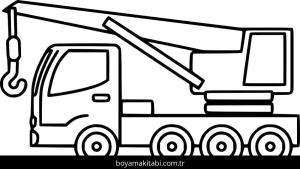 Vinç boyama sayfası – el becerilerini geliştirir, boyama çalışması