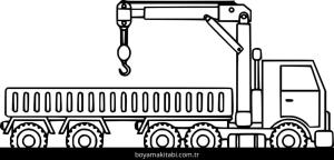 Vinç boyama sayfası – basit çizim, kolay boyama