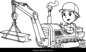 Vinç boyama sayfası – boyama çalışması, yaratıcılığı geliştirir