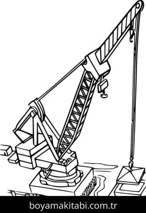 Vinç boyama sayfası – kolay boyama, eğitici aktivite