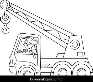 Vinç boyama sayfası – PDF indir, sevimli karakter