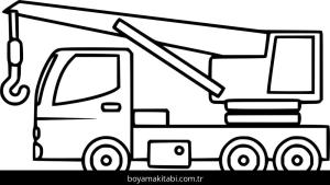 Vinç boyama sayfası – basit çizim, kolay boyama