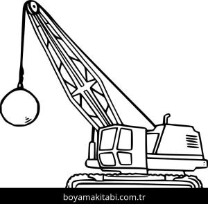 Vinç boyama sayfası – çizgi film temalı, basit çizim