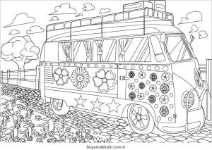 Vintage boyama sayfası – el becerilerini geliştirir, boyama çalışması