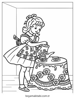 Vintage boyama sayfası – kolay boyama, eğitici aktivite