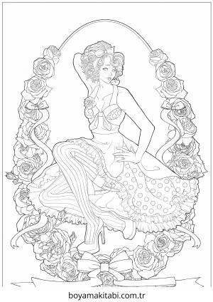 Vintage boyama sayfası – çocuklar için, çizgi film temalı