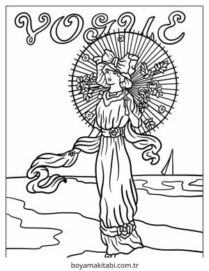 Vintage boyama sayfası – boyama çalışması, yaratıcılığı geliştirir