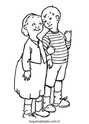 Vintage boyama sayfası – keyifli zaman, renkli çizimler