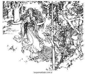 Vintage boyama sayfası – okul öncesi, evde etkinlik