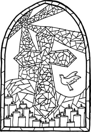 Vitray boyama sayfası,  coloring page, Vitray Haç, 