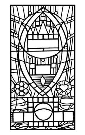 Vitray boyama sayfası,  coloring page, Yazdırılabilir Vitray Deseni, 