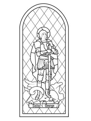 Vitray boyama sayfası,  coloring page, Vitray Aziz George, 