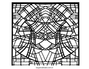 Vitray boyama sayfası – keyifli zaman, renkli çizimler