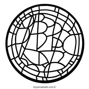Vitray boyama sayfası – basit çizim, kolay boyama