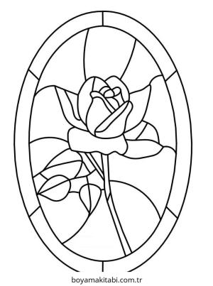 Vitray boyama sayfası – eğitici aktivite, yaratıcılık