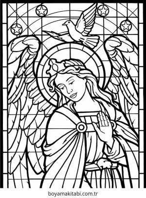 Vitray boyama sayfası – yaratıcılık, eğlenceli etkinlik