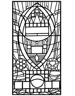 Vitray boyama sayfası,  coloring page, Güzel Vitray, 