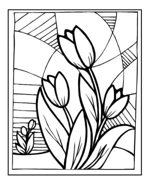 Vitray boyama sayfası,  coloring page, Lale Vitray, 