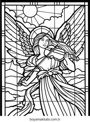 Vitray boyama sayfası – boyama çalışması, yaratıcılığı geliştirir