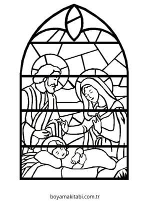 Vitray boyama sayfası – çocuklar için, çizgi film temalı