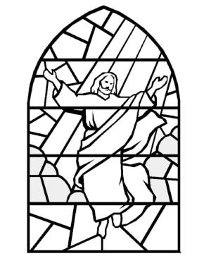 Vitray boyama sayfası,  coloring page, İsa Vitray, 