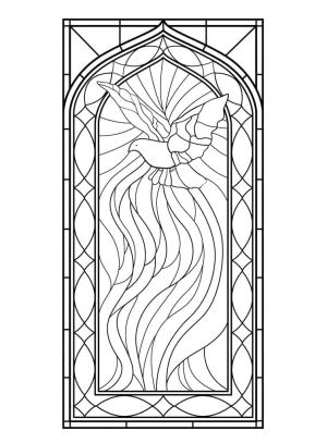 Vitray boyama sayfası,  coloring page, Kutsal Ruh Vitray, 