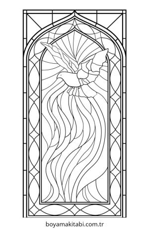 Vitray boyama sayfası – el becerilerini geliştirir, boyama çalışması