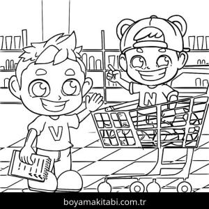 Vlad ve Niki boyama sayfası – renkli çizimler, okul öncesi