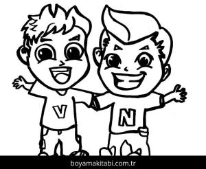 Vlad ve Niki boyama sayfası – çocuklar için, çizgi film temalı
