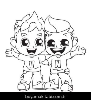 Vlad ve Niki boyama sayfası – okul öncesi, evde etkinlik