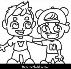 Vlad ve Niki boyama sayfası – yaratıcılığı geliştirir, keyifli zaman