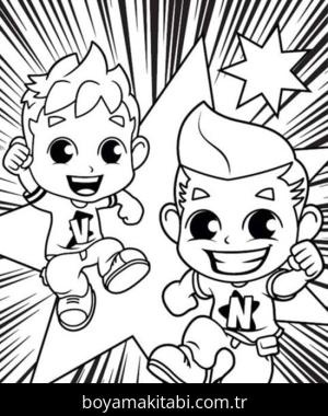Vlad ve Niki boyama sayfası – boyama etkinliği, çocuk aktivitesi