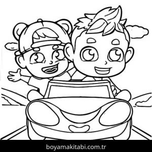 Vlad ve Niki boyama sayfası – basit çizim, kolay boyama