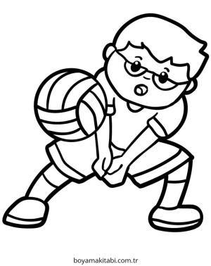 Voleybol boyama sayfası – yaratıcılık, eğlenceli etkinlik